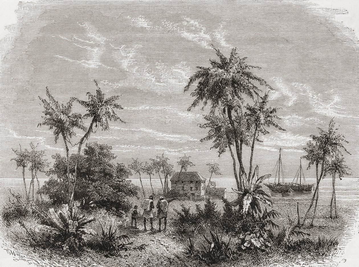 Casa di David Livingstone a Zanzibar, Tunisia, Africa orientale, illustrazione da 