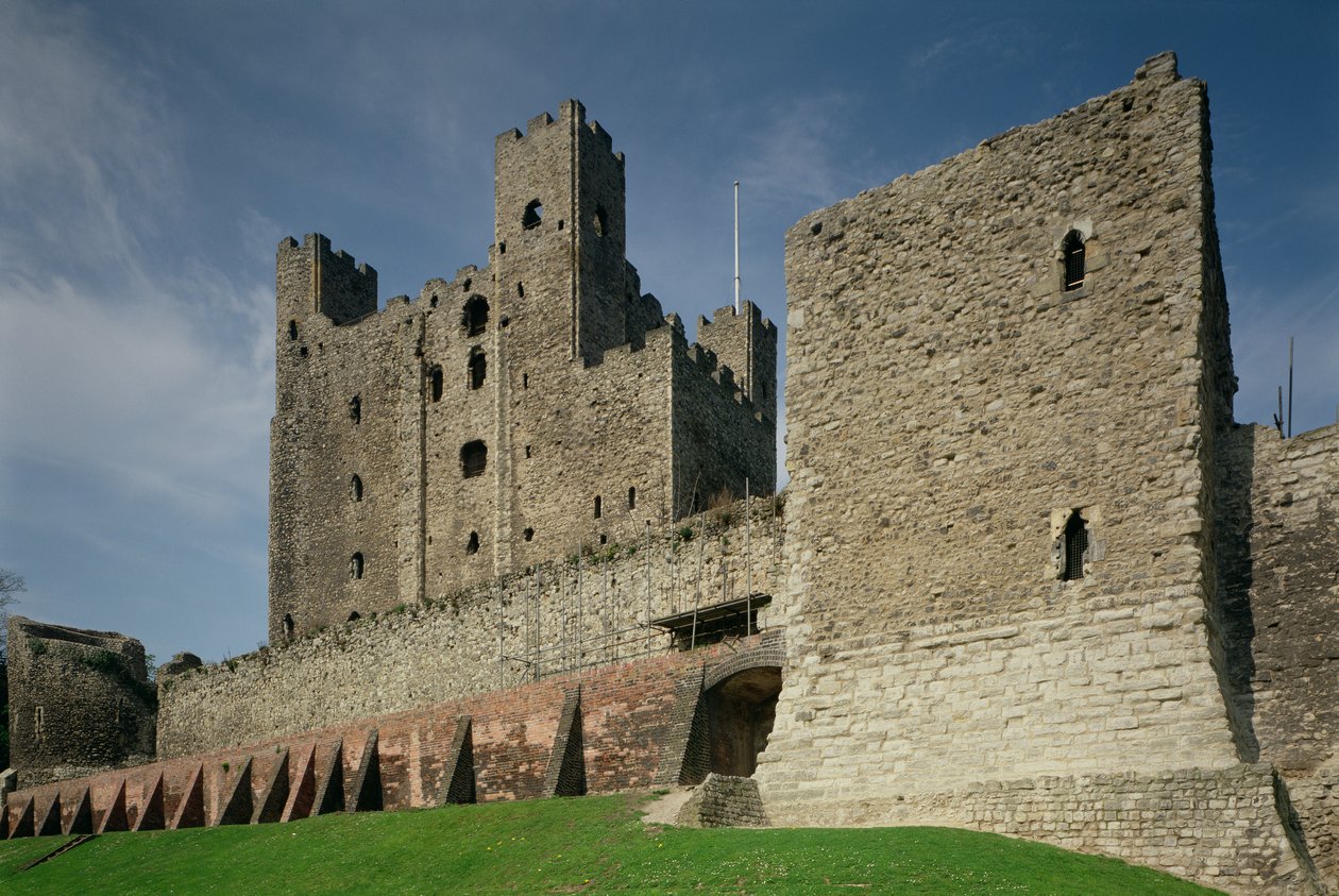 Vista esterna, Rochester Castle, Kent da Unbekannt Unbekannt