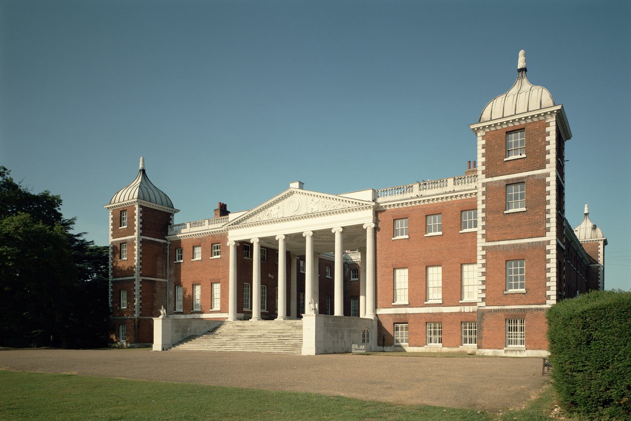 Vista esterna del lato est, Osterley Park, Middlesex da Unbekannt Unbekannt