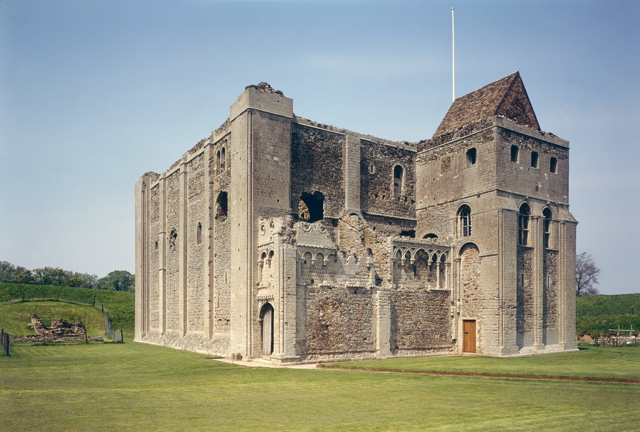 Vista esterna del mastio, Castle Rising, Norfolk, costruito c.1138 da Unbekannt Unbekannt