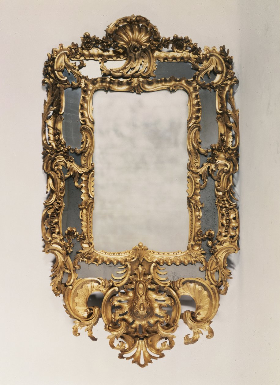 Specchio intagliato e dorato di George II, metà del XVIII secolo da Unbekannt Unbekannt