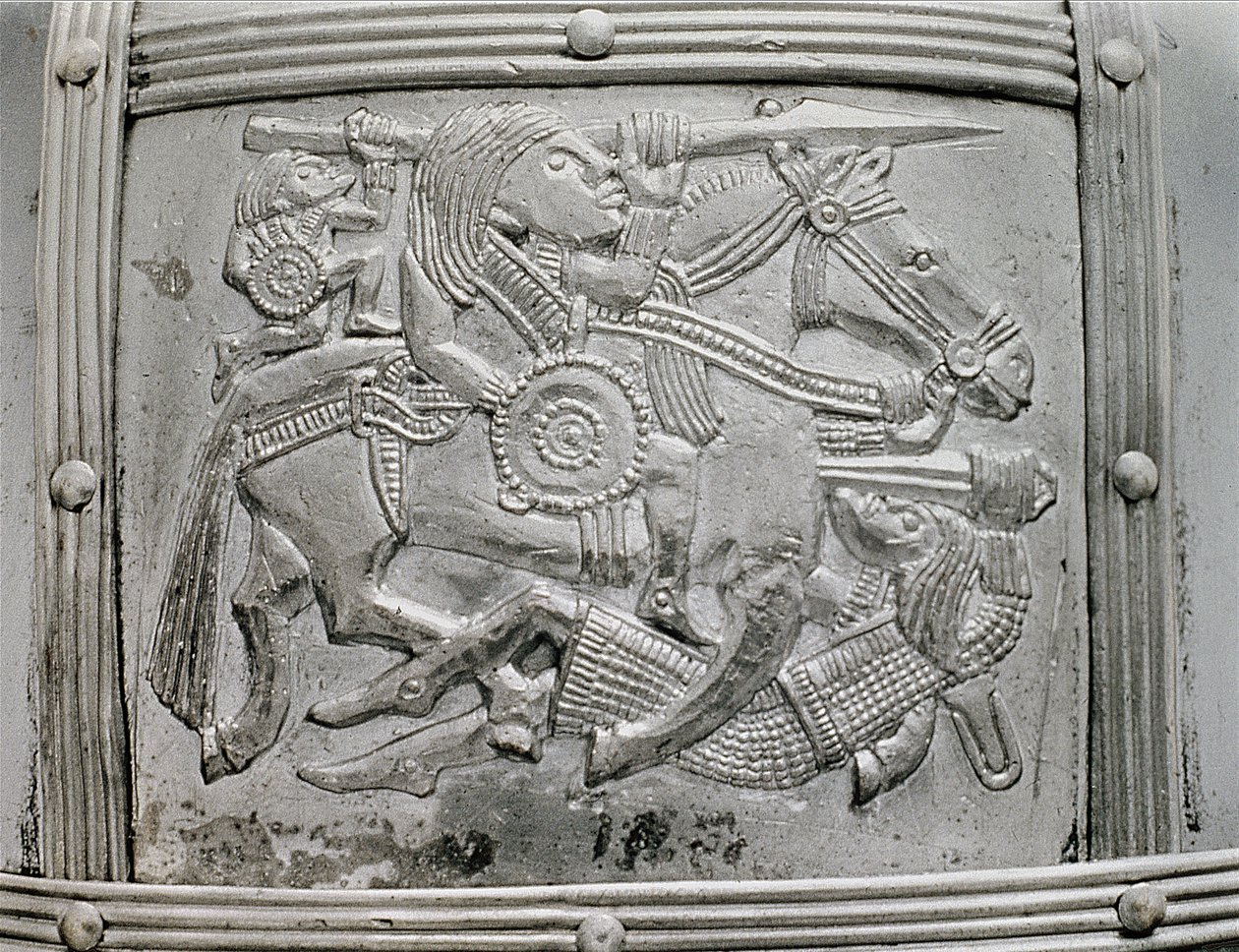 Frammento di elmo, dal Tesoro di Sutton Hoo, VII secolo d.C. da Unbekannt Unbekannt