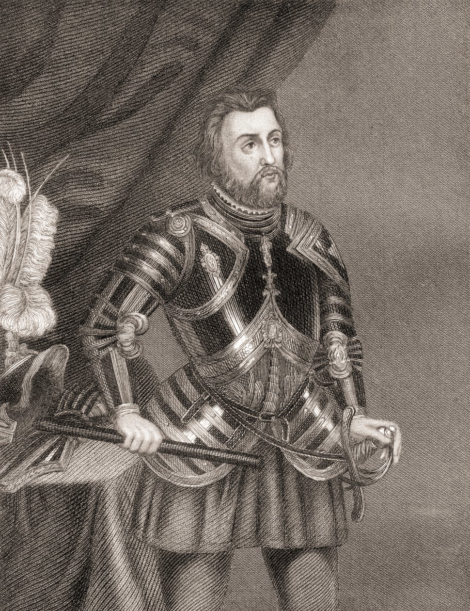 Hernán Cortés de Monroy y Pizarro, da History of The Conquest of Mexico, pubblicato nel 1850 da Unbekannt Unbekannt