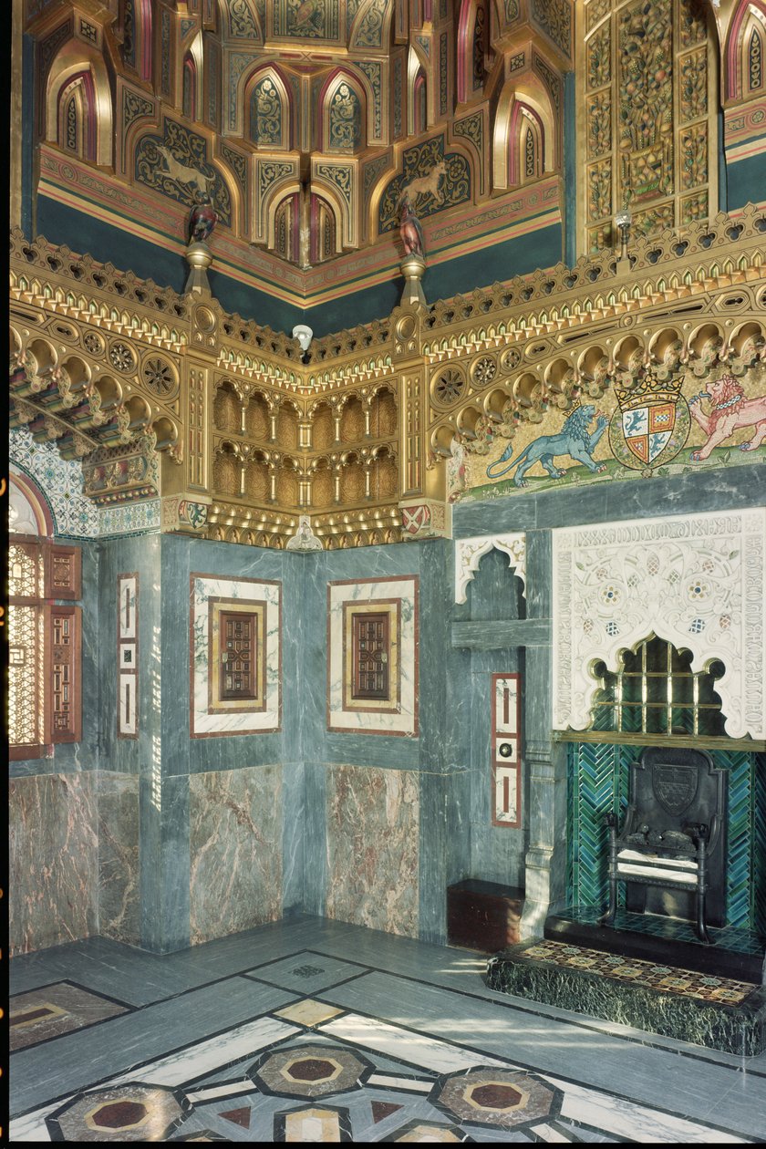 Interno, Castello di Cardiff, Galles, costruito c.1875 da Unbekannt Unbekannt
