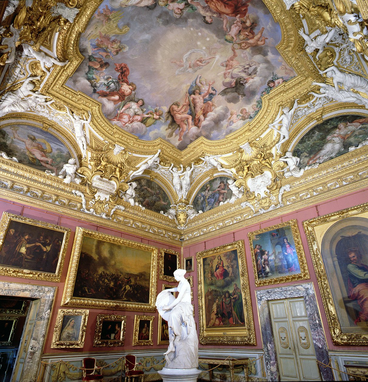 Interno della Sala di Giove con dipinti di Pietro da Cortona, Palazzo Pitti, Firenze, Italia da Unbekannt Unbekannt