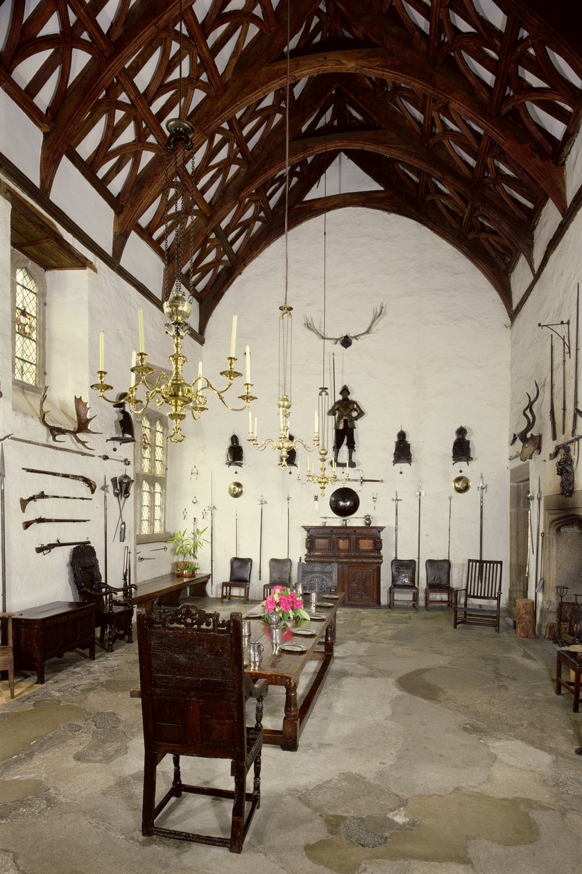 Interno della Grande Sala, Cotehele House, Cornovaglia da Unbekannt Unbekannt