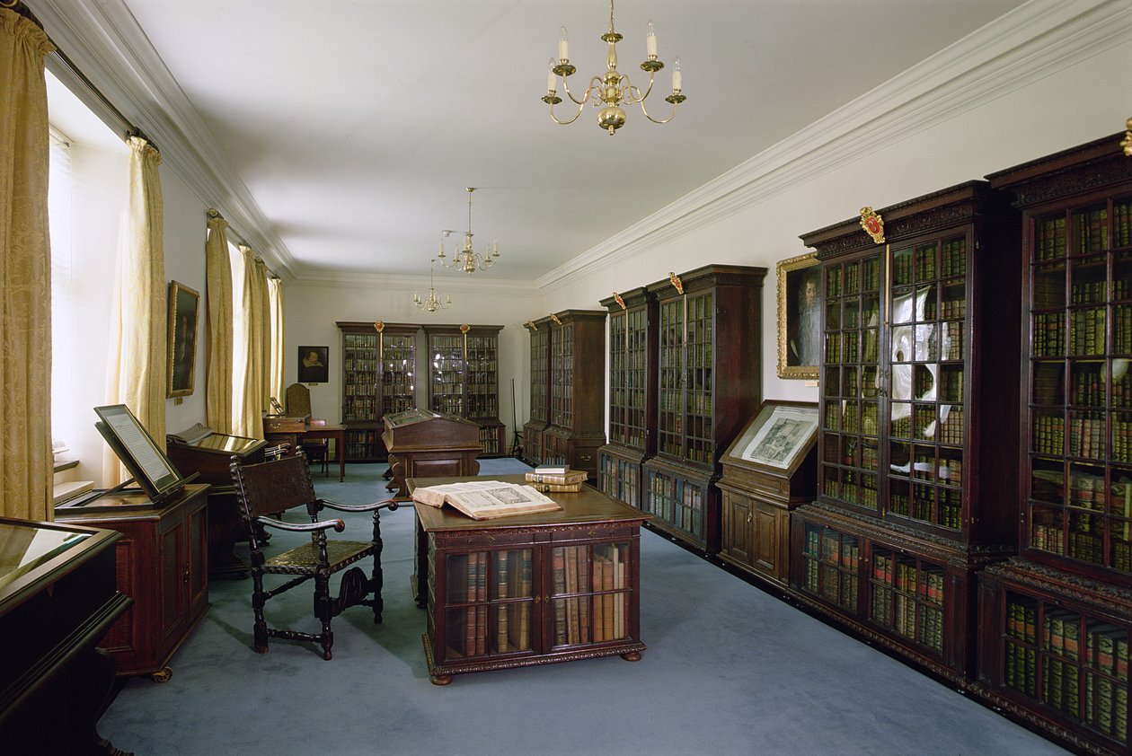 Vista interna della Biblioteca Pepys, Magdalene College, Cambridge da Unbekannt Unbekannt