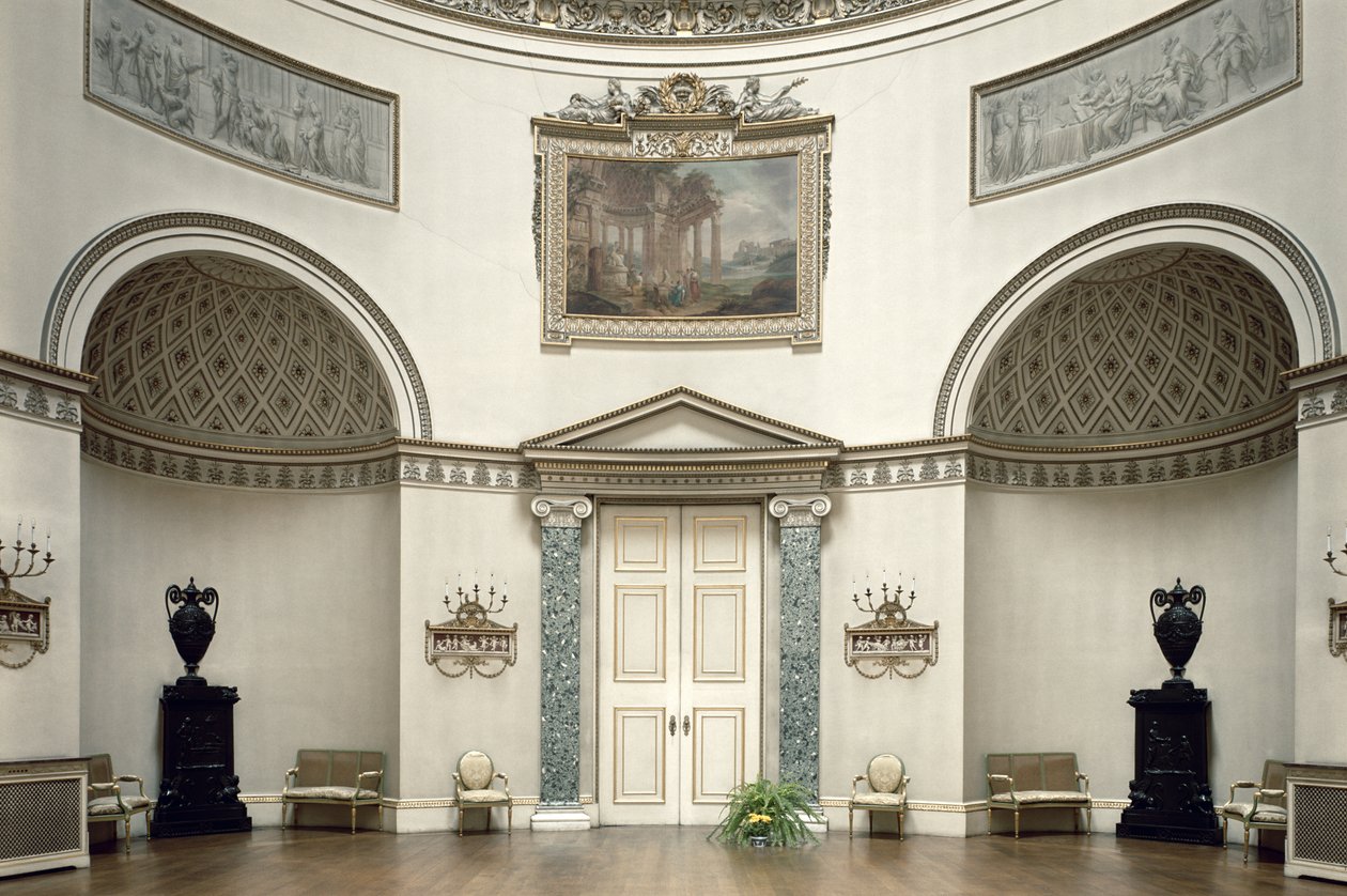 Kedleston Hall, Il Salone, Derbyshire, UK, progettato da Robert Adam, completato nel 1763 da Unbekannt Unbekannt