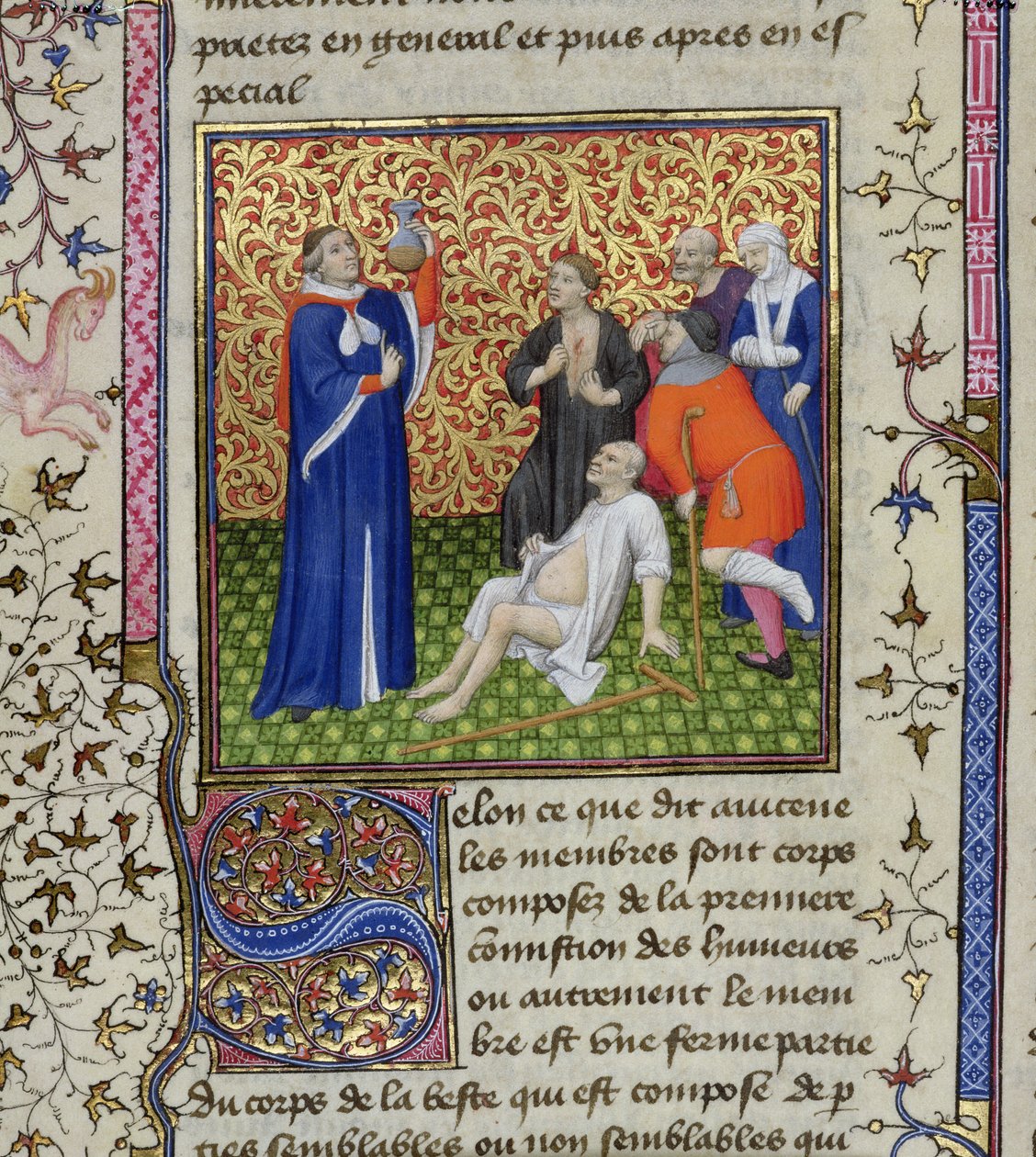 Un dottore con i suoi pazienti, da Des Proprietez des Choses, c.1415 da Unbekannt Unbekannt