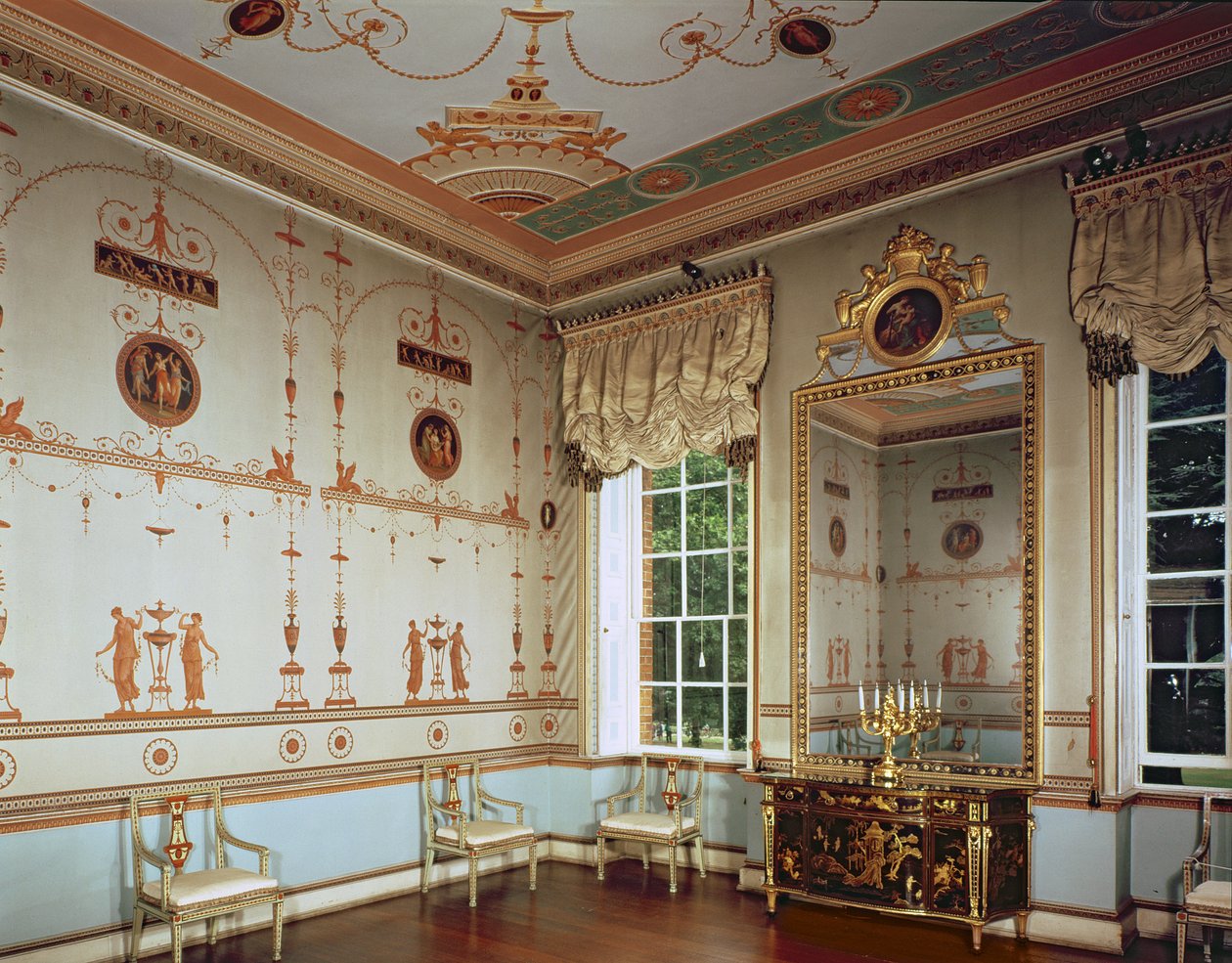 Osterley Park, La Stanza Etrusca, costruita da Robert Adam (1728-92) iniziata nel 1761, Middlesex, Regno Unito da Unbekannt Unbekannt