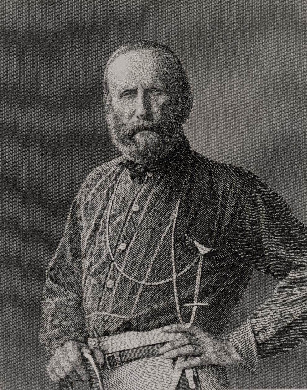 Ritratto di Giuseppe Garibaldi (1807-82) inciso da William Holl (1807-71) da una fotografia, pub. da William Mackenzie da Unbekannt Unbekannt