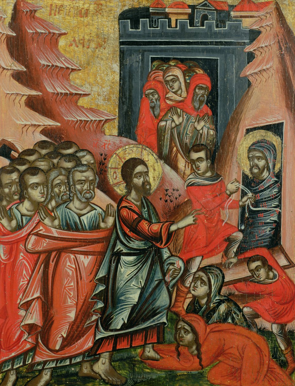 Resurrezione di Lazzaro, icona greca da Epiro, 1611 da Unbekannt Unbekannt