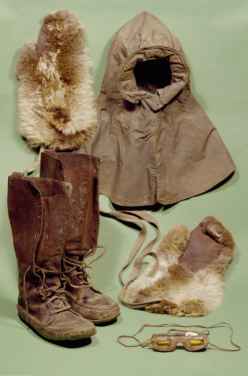 Abbigliamento di Scott usato nella spedizione antartica, 1901-4 da Unbekannt Unbekannt