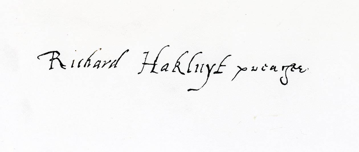 Firma di Richard Hakluyt (c.1552-1616) da Unbekannt Unbekannt