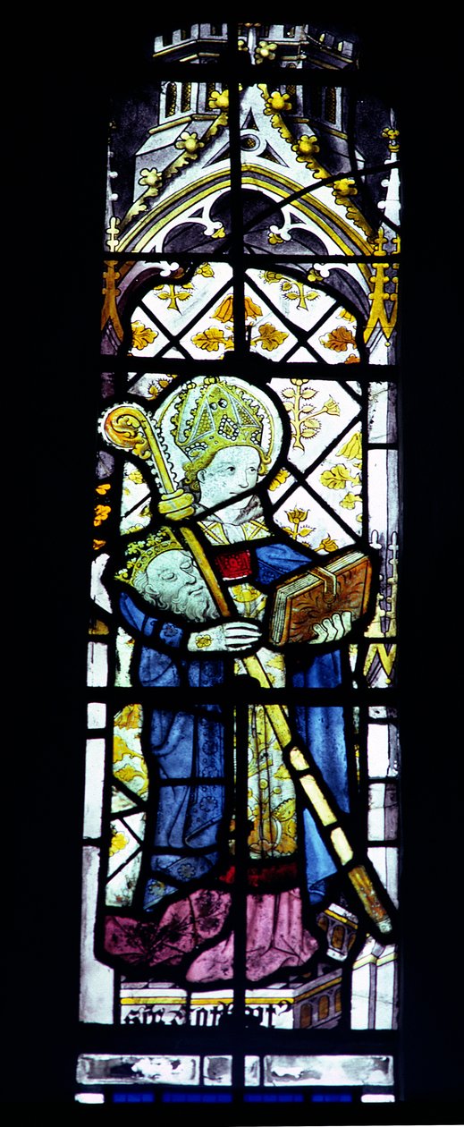 San Cuthbert che porta la testa del re Oswald, britannico, XV secolo da Unbekannt Unbekannt