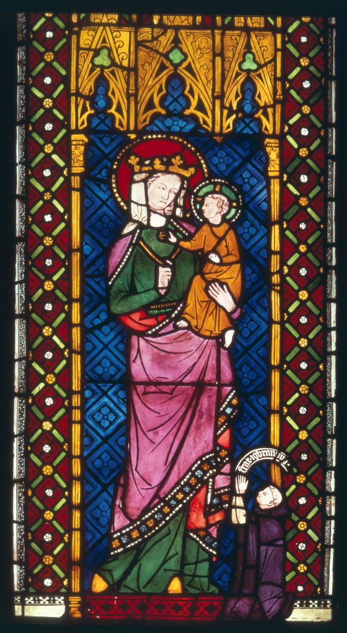 Vetrata raffigurante Madonna e Bambino da Colonia, c.1380 da Unbekannt Unbekannt