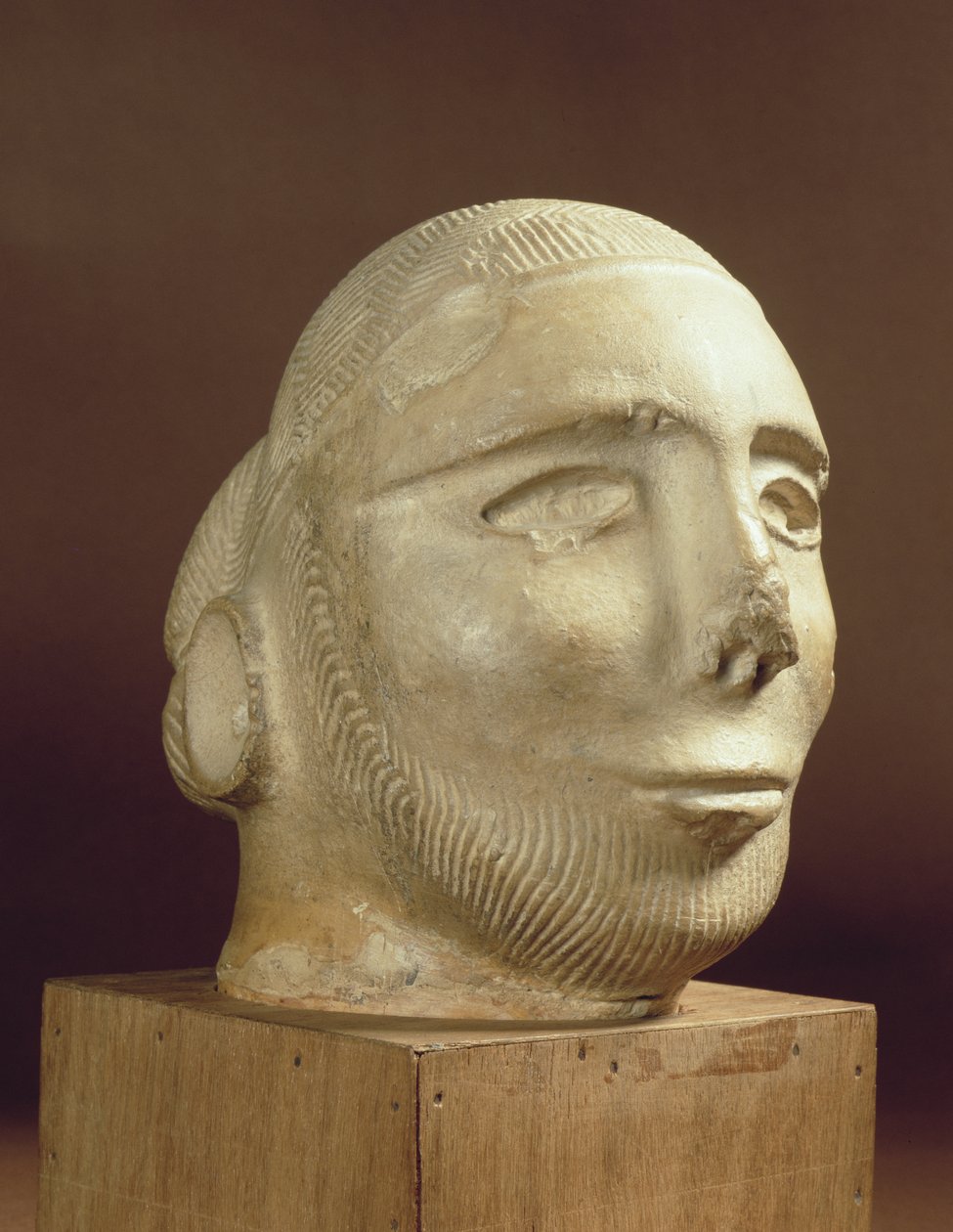 Testa ritratto in steatite, Mohenjodaro, 2300-1750 a.C. da Unbekannt Unbekannt