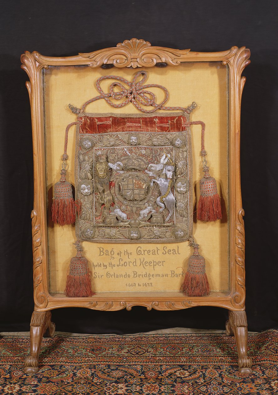 La borsa del Gran Sigillo, tenuta dal Lord Keeper, Sir Orlando Bridgeman (1667-72) da Unbekannt Unbekannt