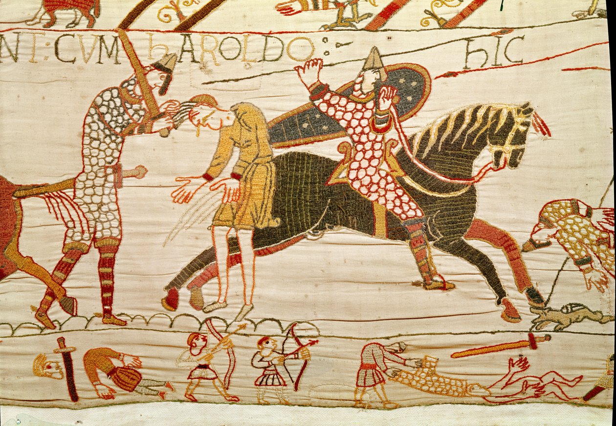 I Normanni uccidono gli uomini di Harold, Arazzo di Bayeux da Unbekannt Unbekannt