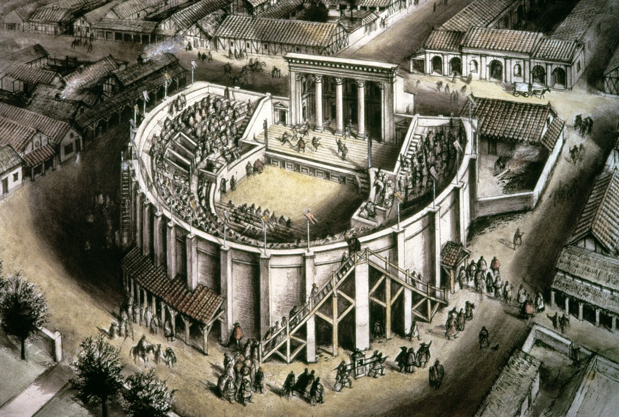 Ricostruzione del teatro, romano II secolo da Unbekannt Unbekannt