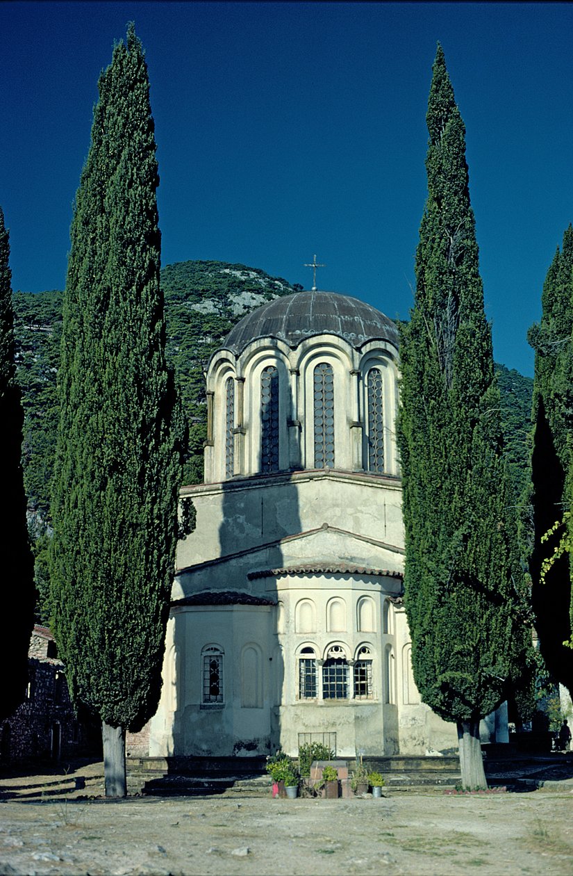 Veduta della Nea Moni, metà dell