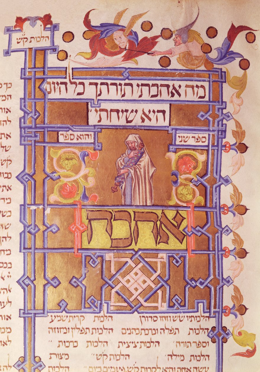 Pagina dal Mishneh Torah, codice sistematico della legge ebraica scritto da Maimonide da Unbekannt Unbekannt