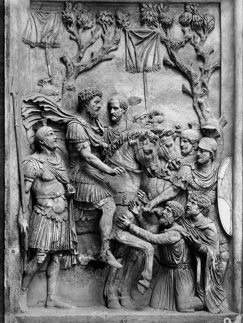 Rilievo raffigurante Marco Aurelio con i tedeschi sottomessi da Unbekannt Unbekannt
