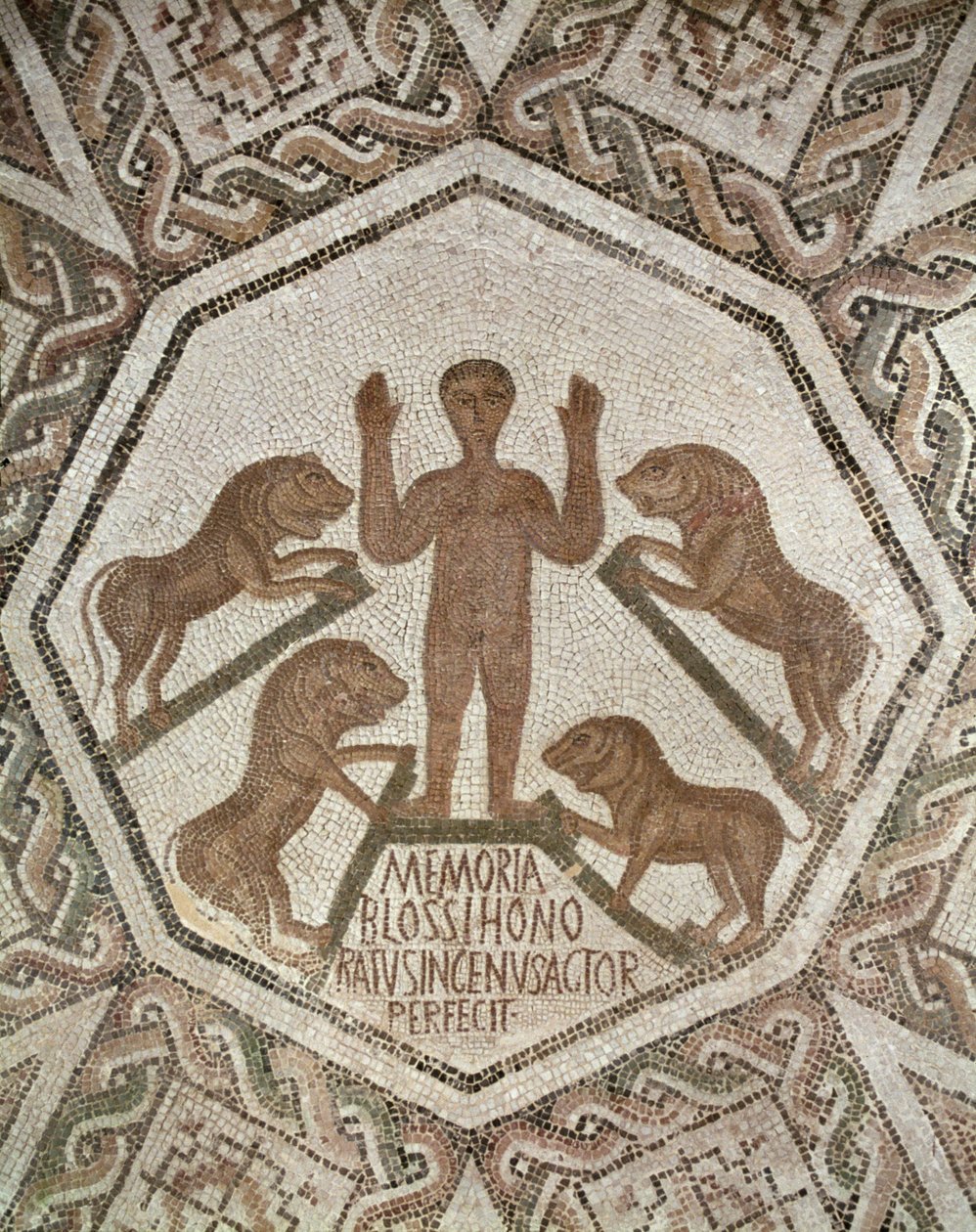 Daniele nella fossa dei leoni, da Bordj El Loudi, Romano, V secolo da Unbekannt Unbekannt