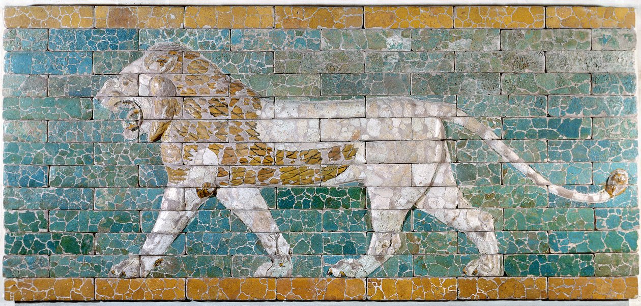 Leone che rappresenta Ishtar, fregio dalla via processionale che conduce al grande tempio di Babilonia, inizio VI secolo a.C. da Unbekannt Unbekannt