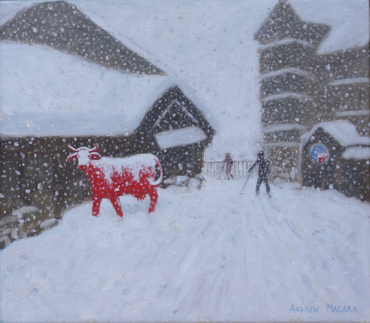 Mucca rossa, Les Arcs, 2018 da Unbekannt Unbekannt