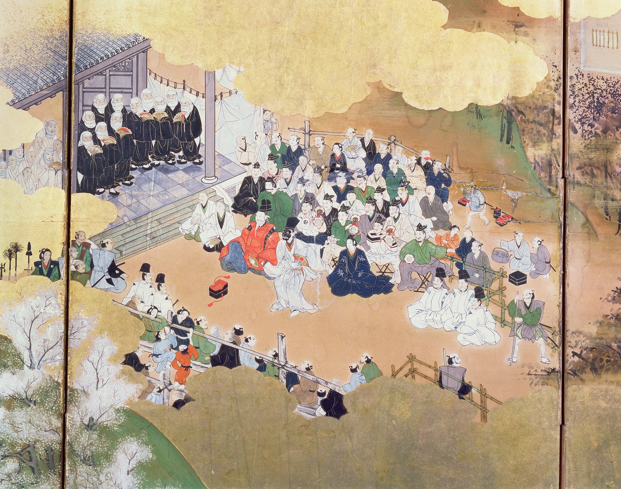 Scene di vita urbana sotto il governo "Bakufu", da una rappresentazione del dramma Noh, Scuola Tosa, 1800, giapponese da Unbekannt Unbekannt