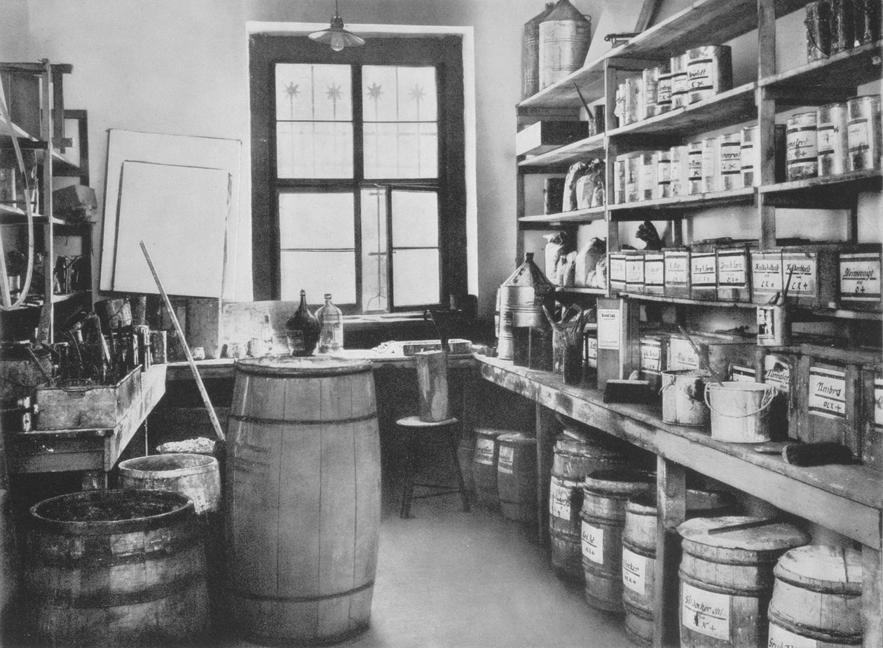 Il magazzino dello studio murale, dai laboratori del Bauhaus, Weimar, 1923 da Unbekannt Unbekannt