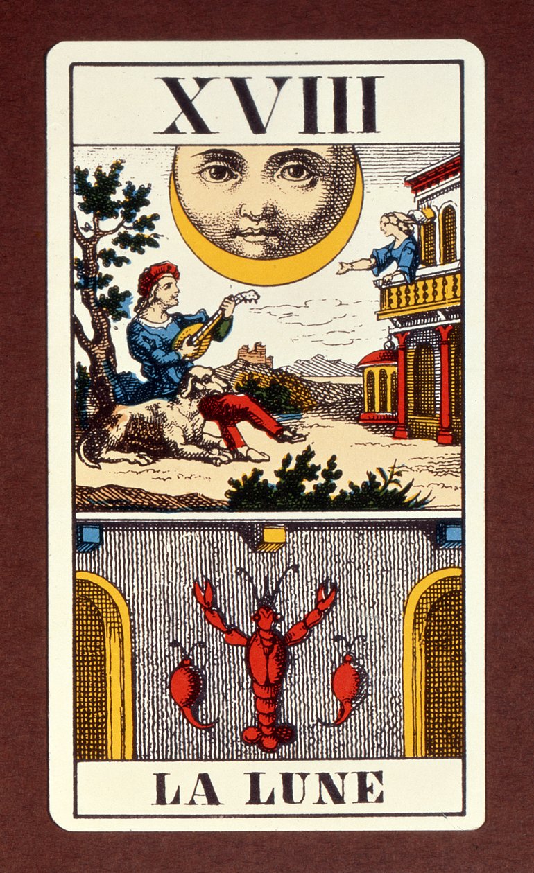 XVIIII Le Soleil, carta dei tarocchi francesi del Sole, XIX secolo da Unbekannt Unbekannt