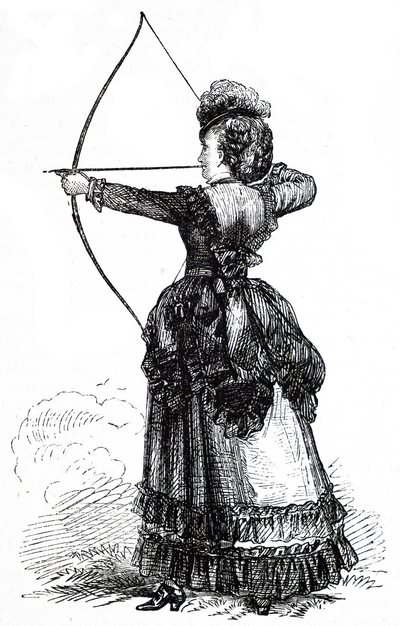 Una giovane donna che pratica il tiro con l