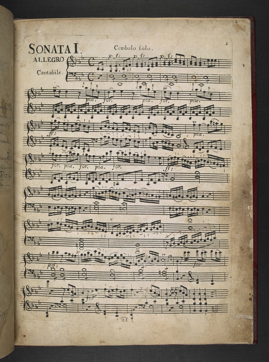Copia di Beethoven delle sue tre prime sonate per pianoforte in Mib, Fa minore e Re da Unbekannter Künstler