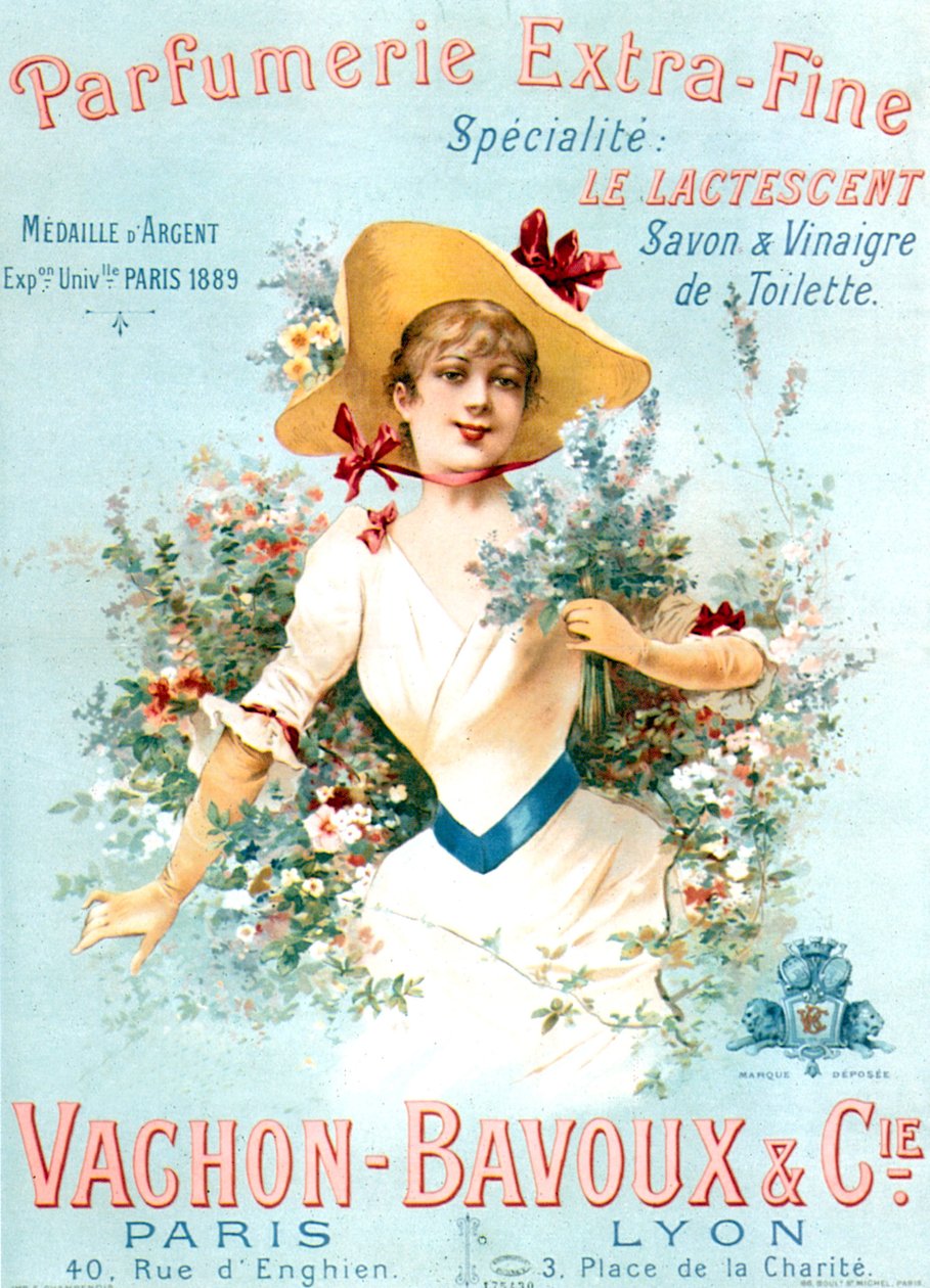 Poster pubblicitario per i profumi Vachon Bavoux c. 1891 da Unbekannter Künstler