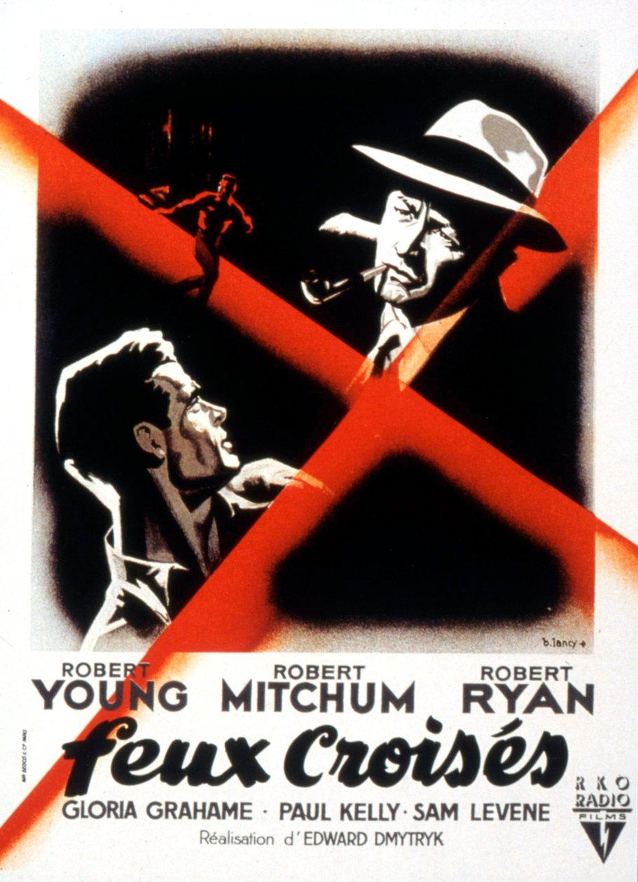 Poster del film Crossfire di Edward Dmytryk con Robert Young, Robert Mitchum e Robert Ryan 1947 da Unbekannt