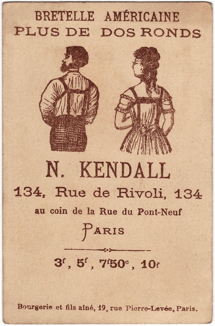 Spallina americana più schienale rotondo, pubblicità per il Kendall da Unbekannter Künstler