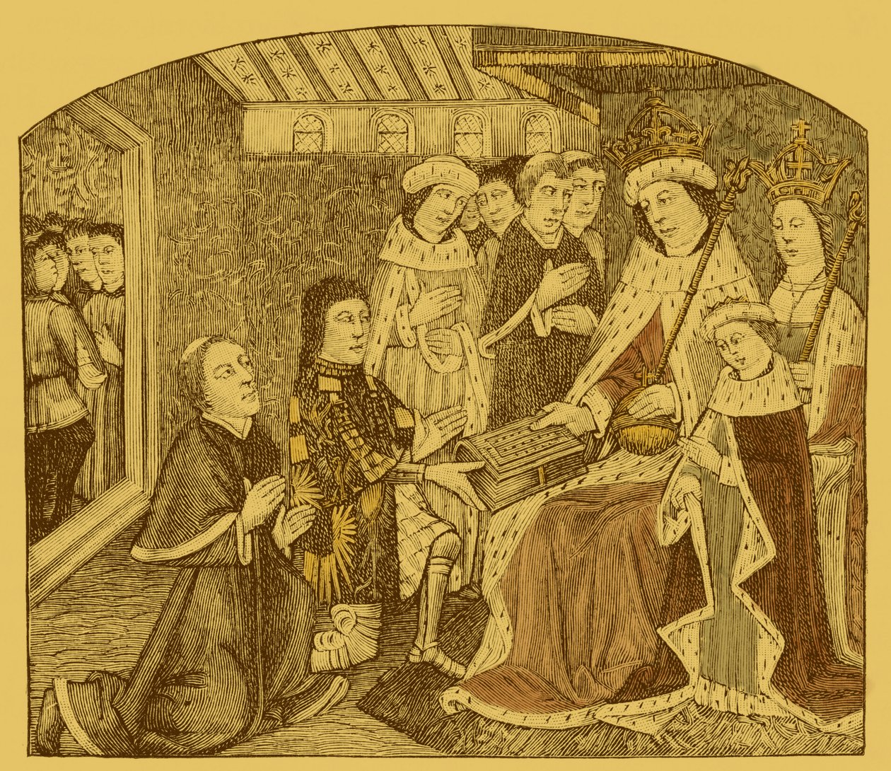 Anthony Woodville presenta il primo manoscritto stampato di Caxton da Unbekannter Künstler