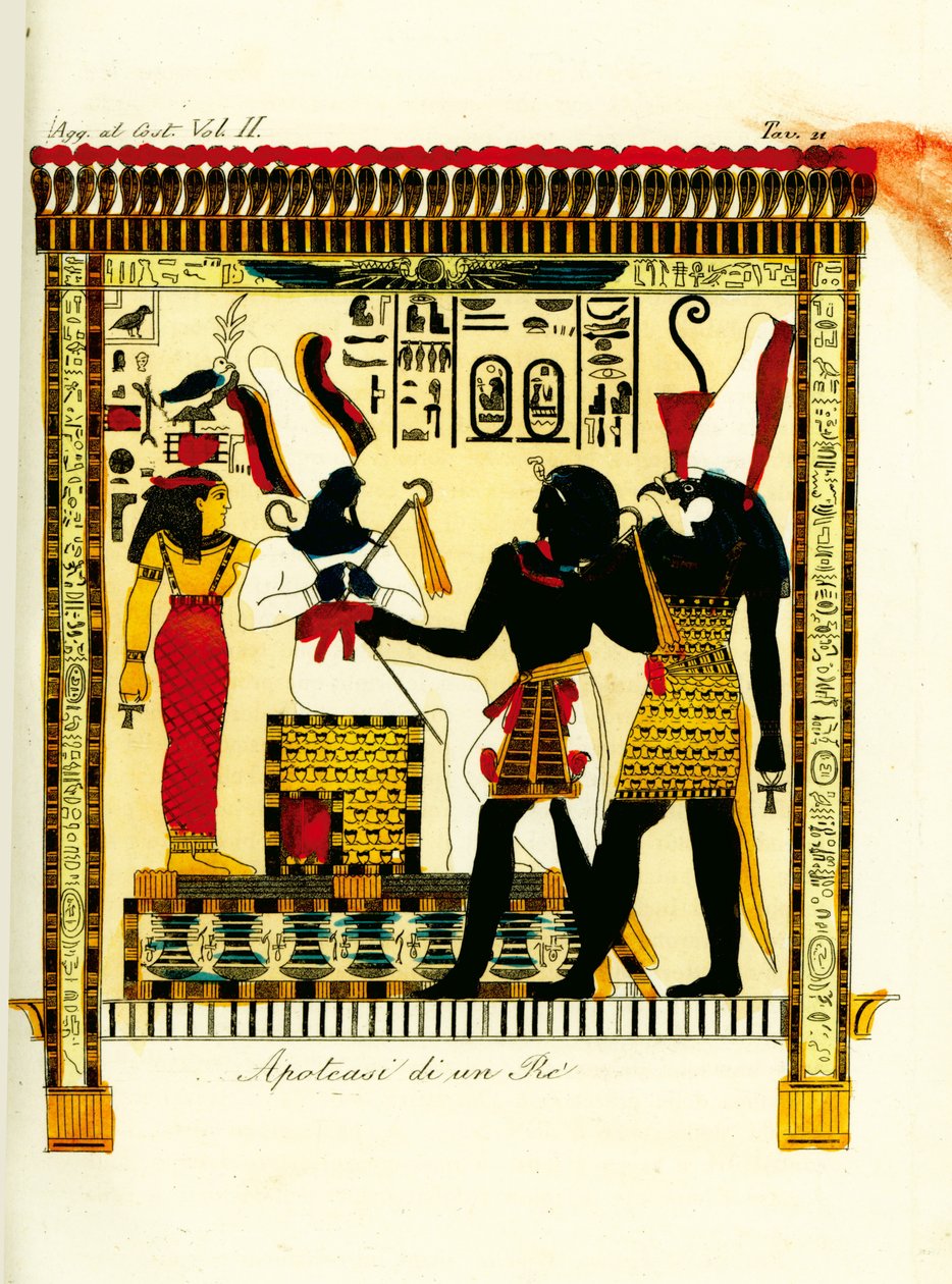 Apoteosi di un faraone: il re Seti I incontra gli dei Osiride e Horus scoperti a Tebe da Giovanni Battista Belzoni da Unbekannt