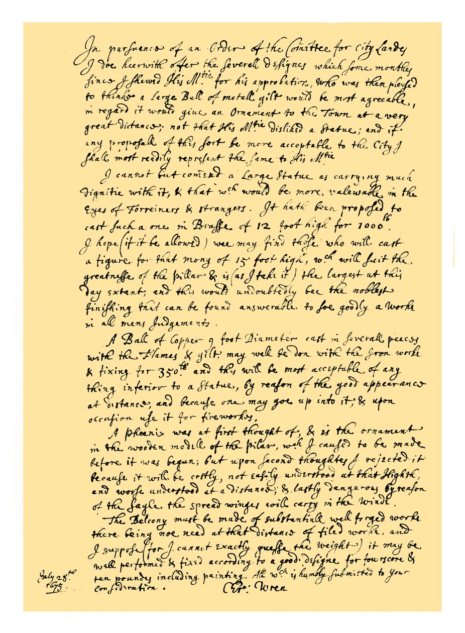 Autografo: Sir Christopher Wren da Unbekannt