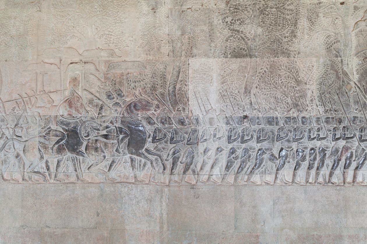 Bassorilievi sulla galleria meridionale di Angkor Wat, Cambogia da Unbekannter Künstler