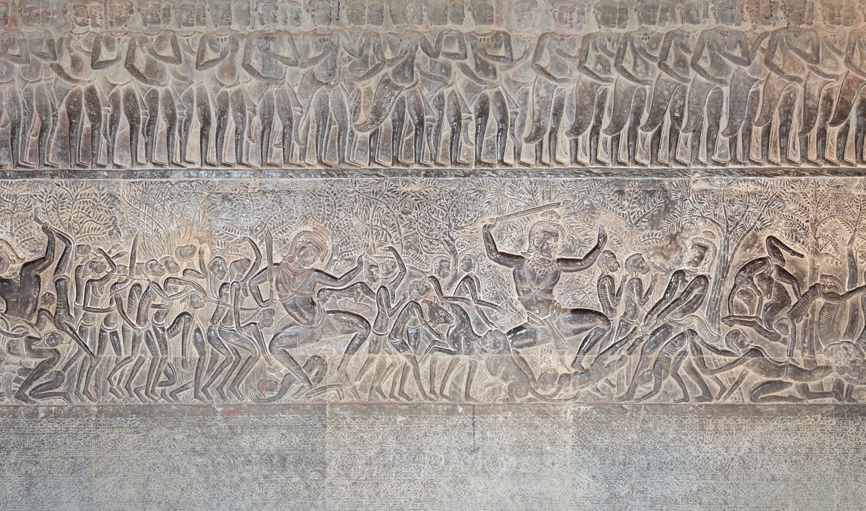 Bassorilievi sulla galleria meridionale di Angkor Wat, Cambogia da Unbekannter Künstler