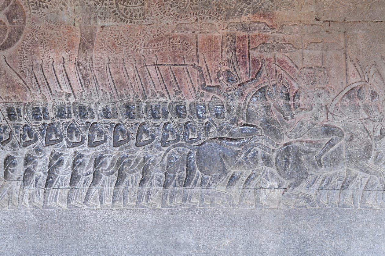 Bassorilievi sulla galleria meridionale di Angkor Wat, Cambogia da Unbekannter Künstler