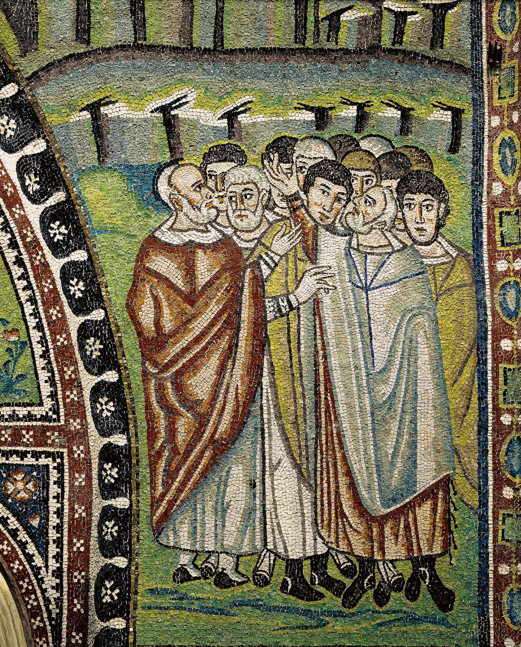 Basilica di San Vitale, Dettaglio dei mosaici della lunetta sopra l