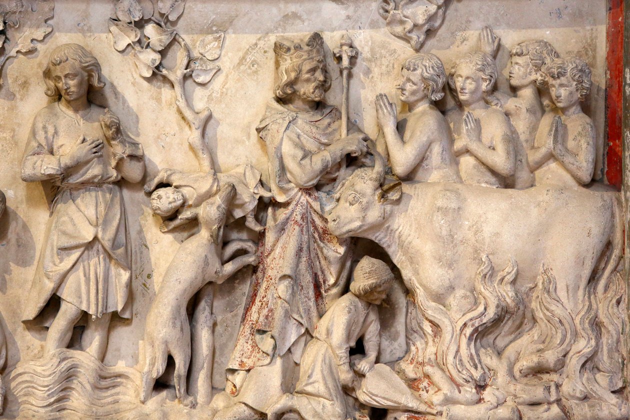 Basilica di Saint-Denis, Basso rilievo, Rappresentazione di una folla che prega quando il re passa da Unbekannt