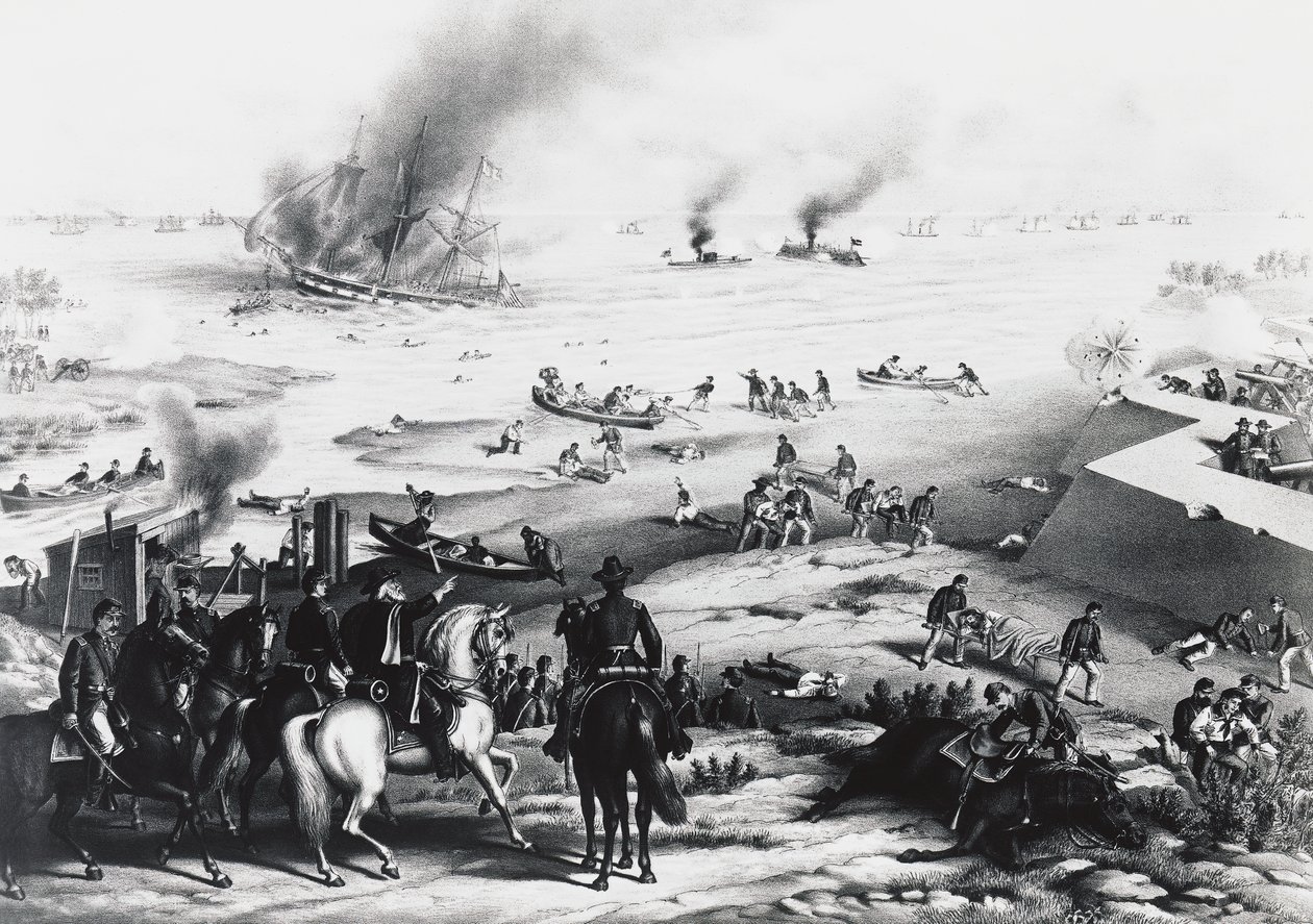 Battaglia di Hampton Roads o Battaglia delle Corazzate, USS Monitor e CSS Virginia da William M. Timlin