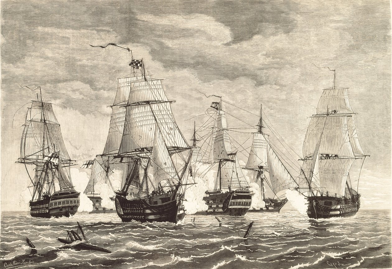 Battaglia di Trafalgar (21 ottobre) da Unbekannter Künstler