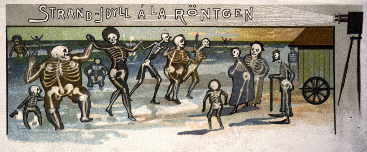 Idillio sulla spiaggia al Röntgen, c.1900 (illustrazione) da Unbekannter Künstler
