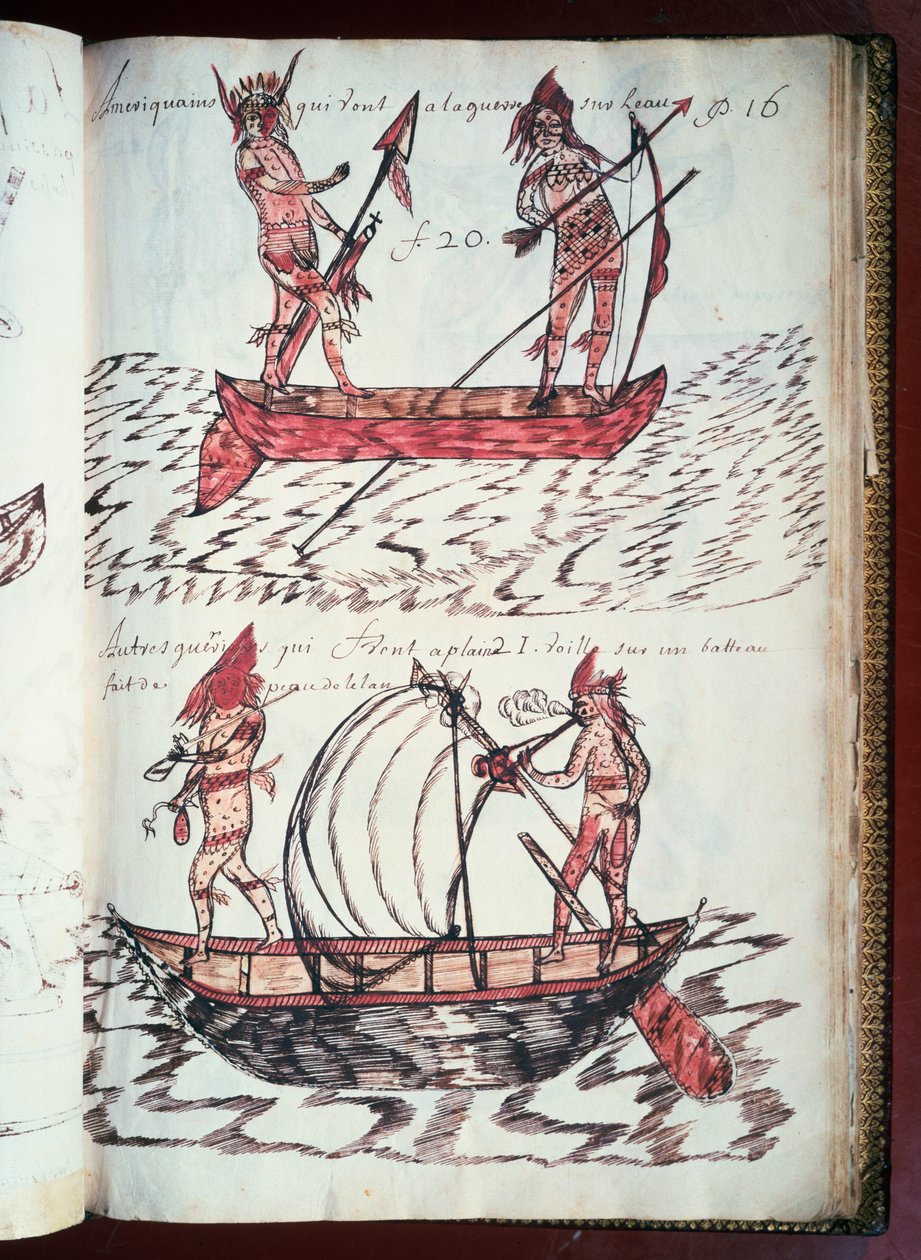Barche di indiani, pagina dal Codex Canadensis da William M. Timlin